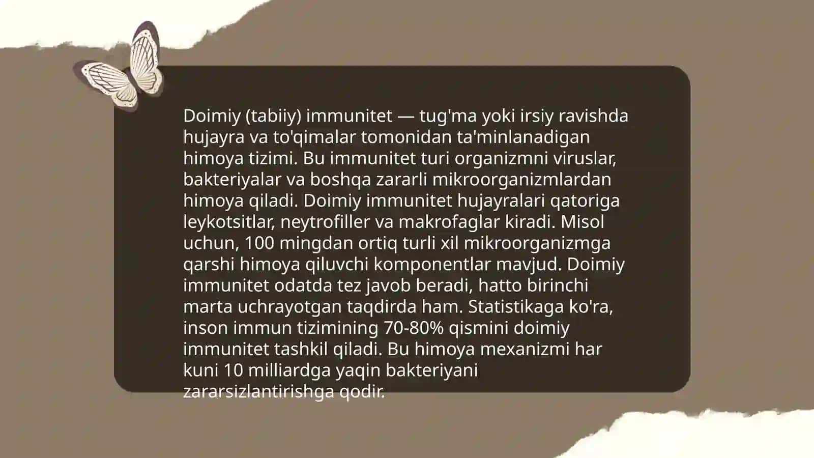 Immunitet va uning turlari.Profilaktik emlash taqvimi 4