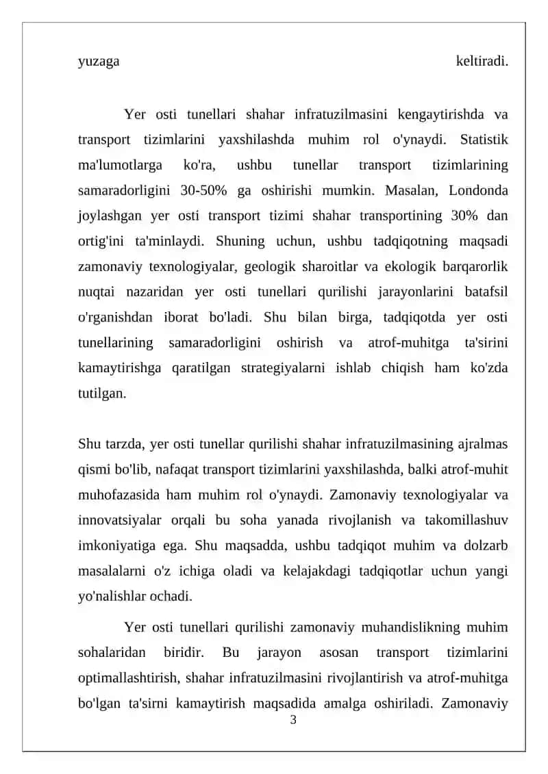 YER OSTI TUNELLARI QURILISHI HAQIDA 4