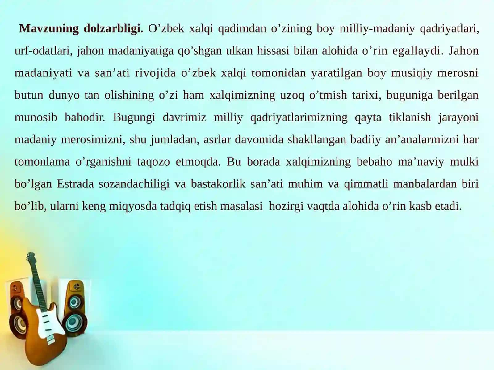 O‘QUVCHILARGA KLASSIK GITARA SINFIDA MATTEO KARKASSI IJODIDAN “RONDO” ASARINI O‘RGATISH MATODIKASI 4