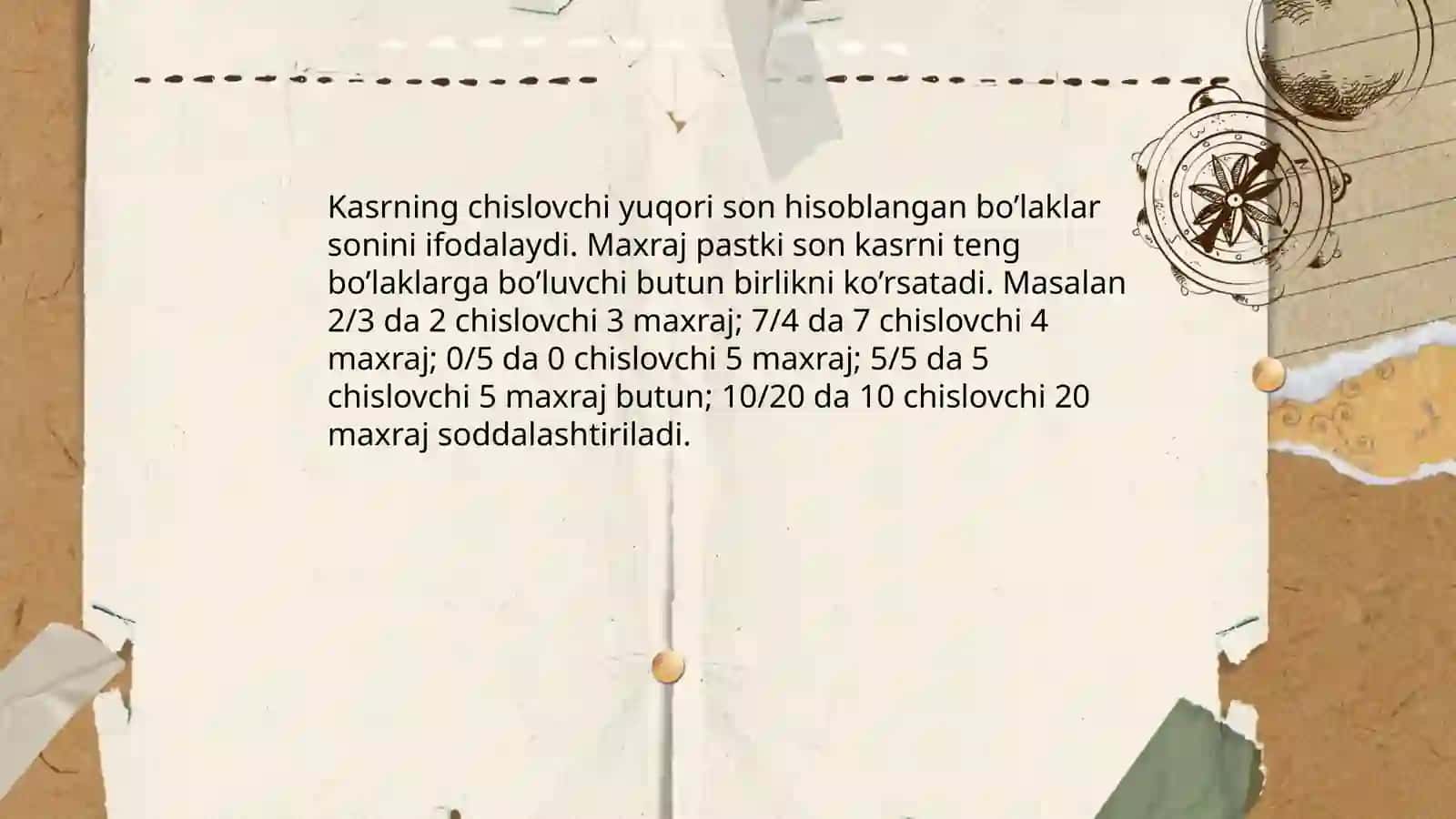 Ulush va kasr,oʻnli kasr tushunchasi 4