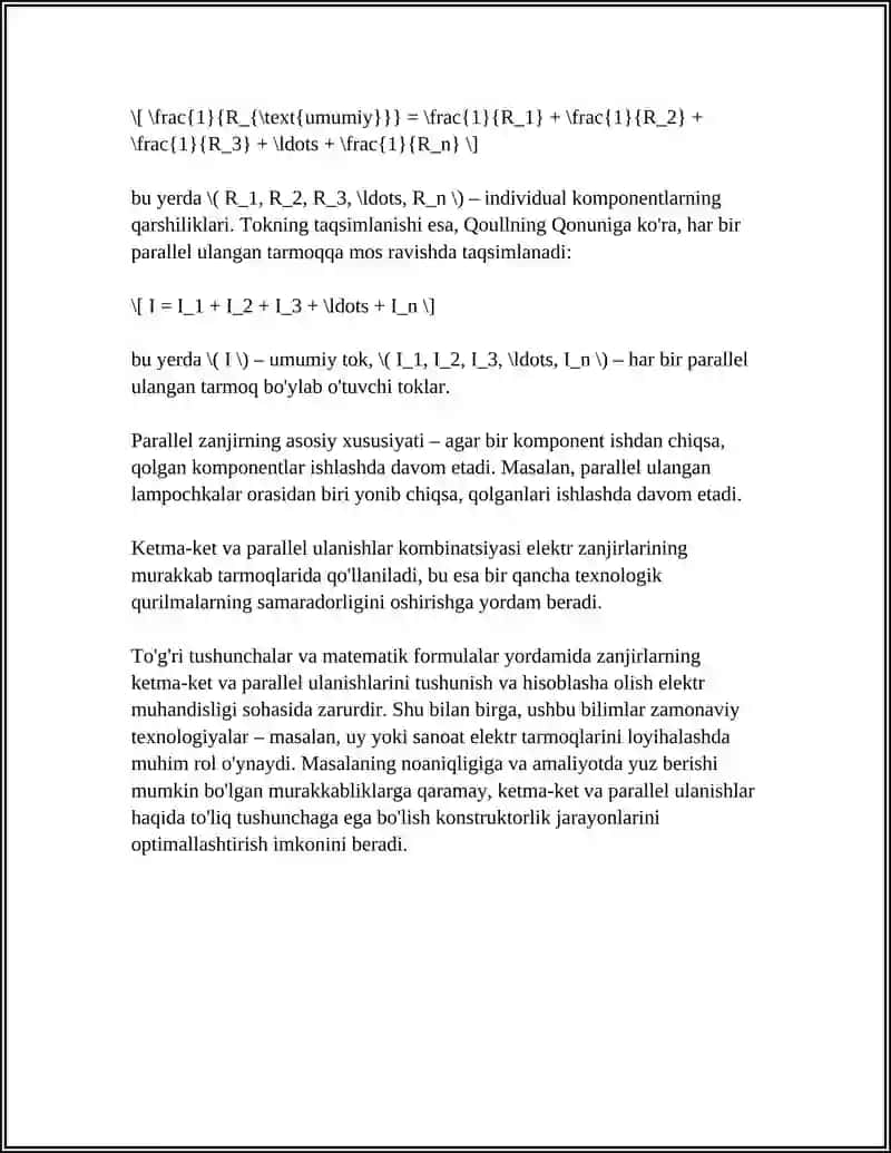 ZANJIRLARNIG PARALLEL KETMA-KET ULANISHLARI 4