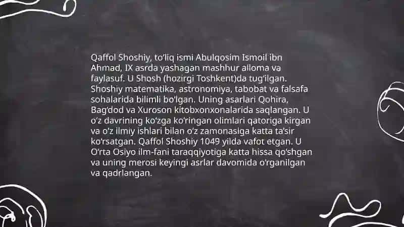 Qaffol Shoshiy ijodi va uning ahamiyati 4
