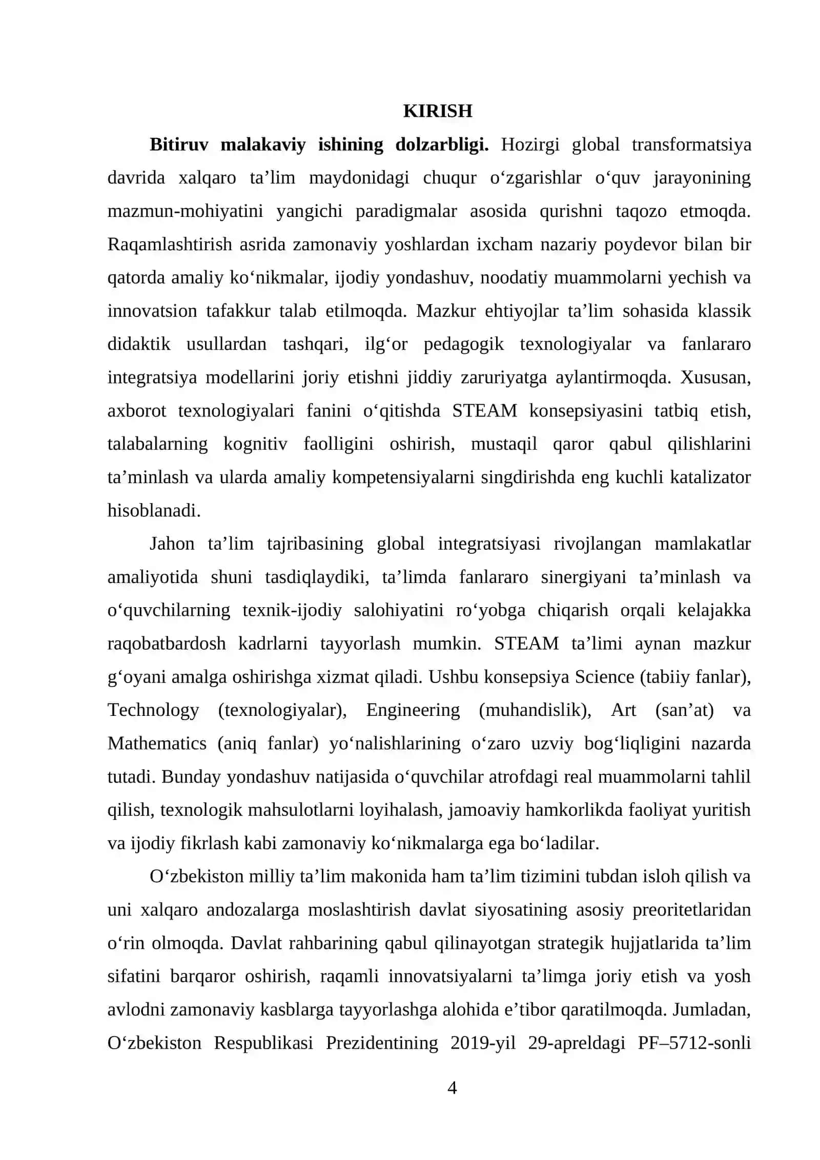 INFORMATIKA VA AT FANINI STEAM YONDASHUVI ASOSIDA O‘QITISH METODIKASI 4