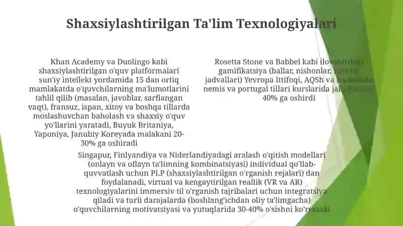 Ta'limdagi jahon miqyosidagi ustuvorliklarning o'zgarishi 4