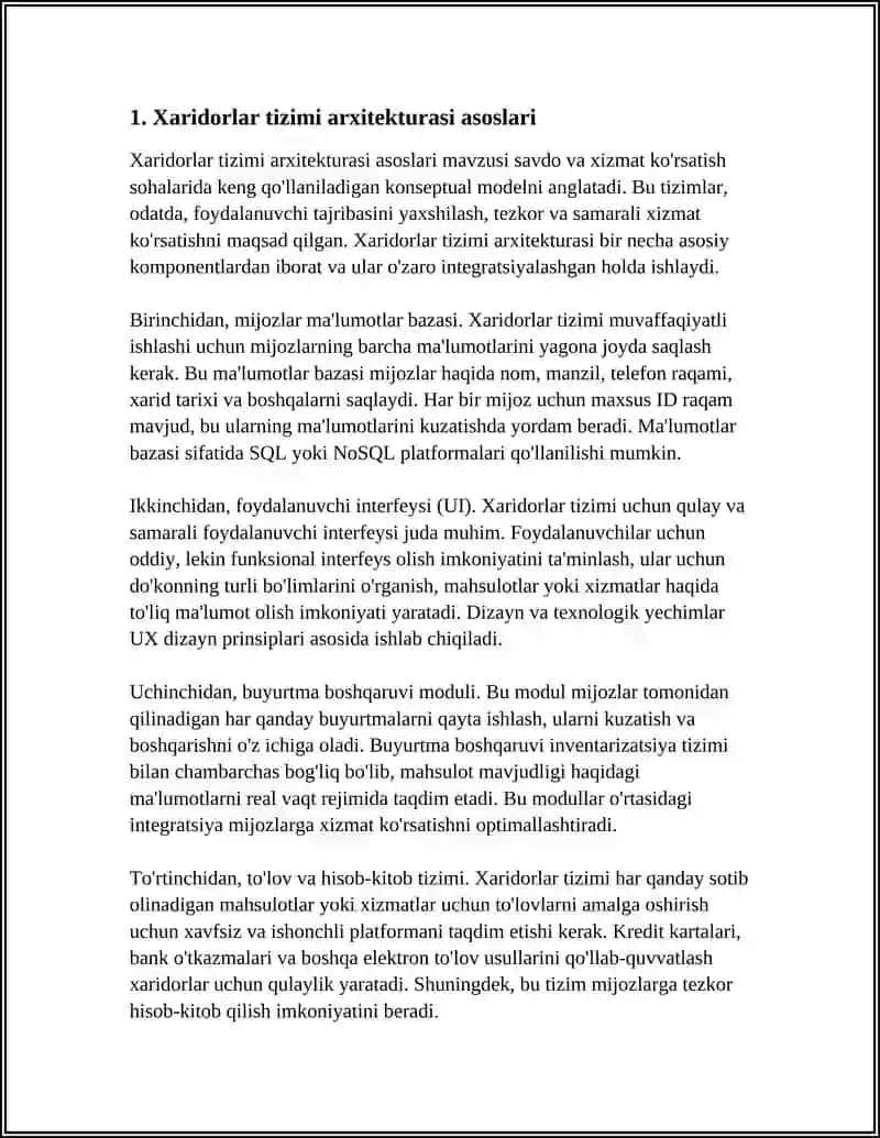 Xaridorlar tizimi arxitekturasi 4