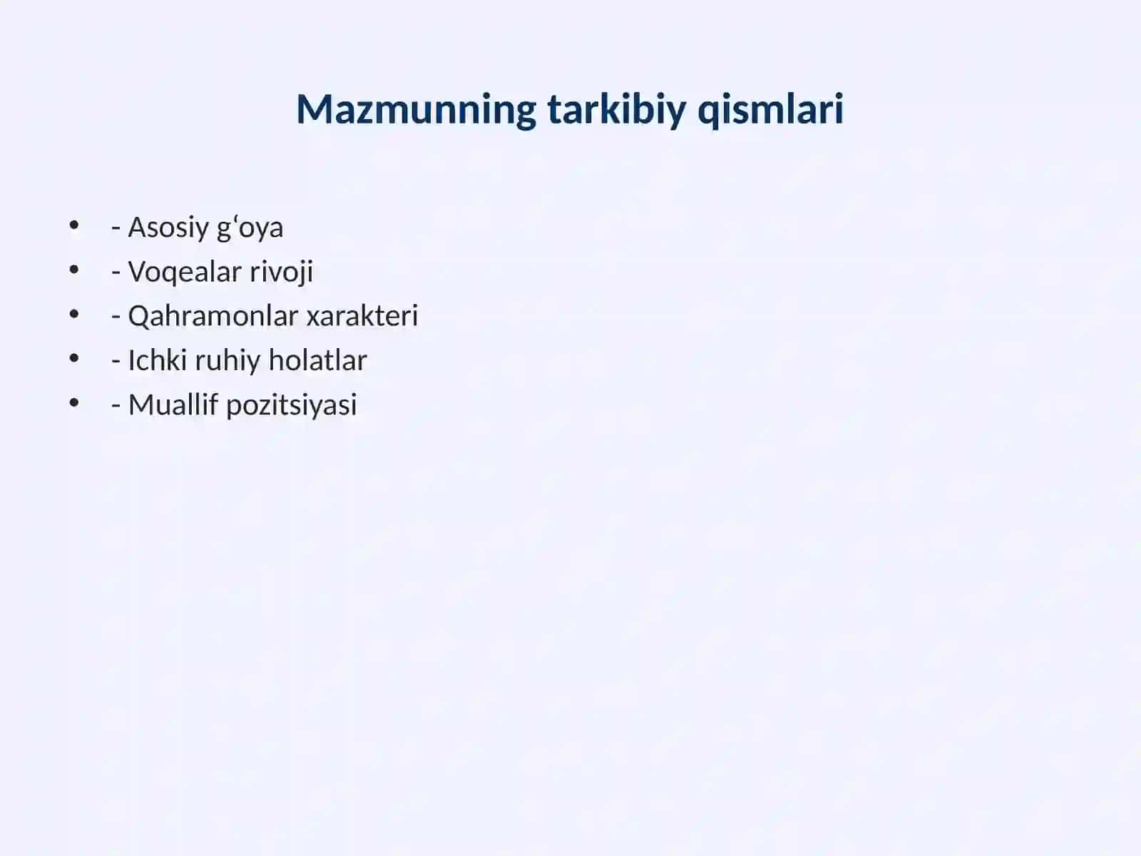 Badiiy asar mazmuni 4