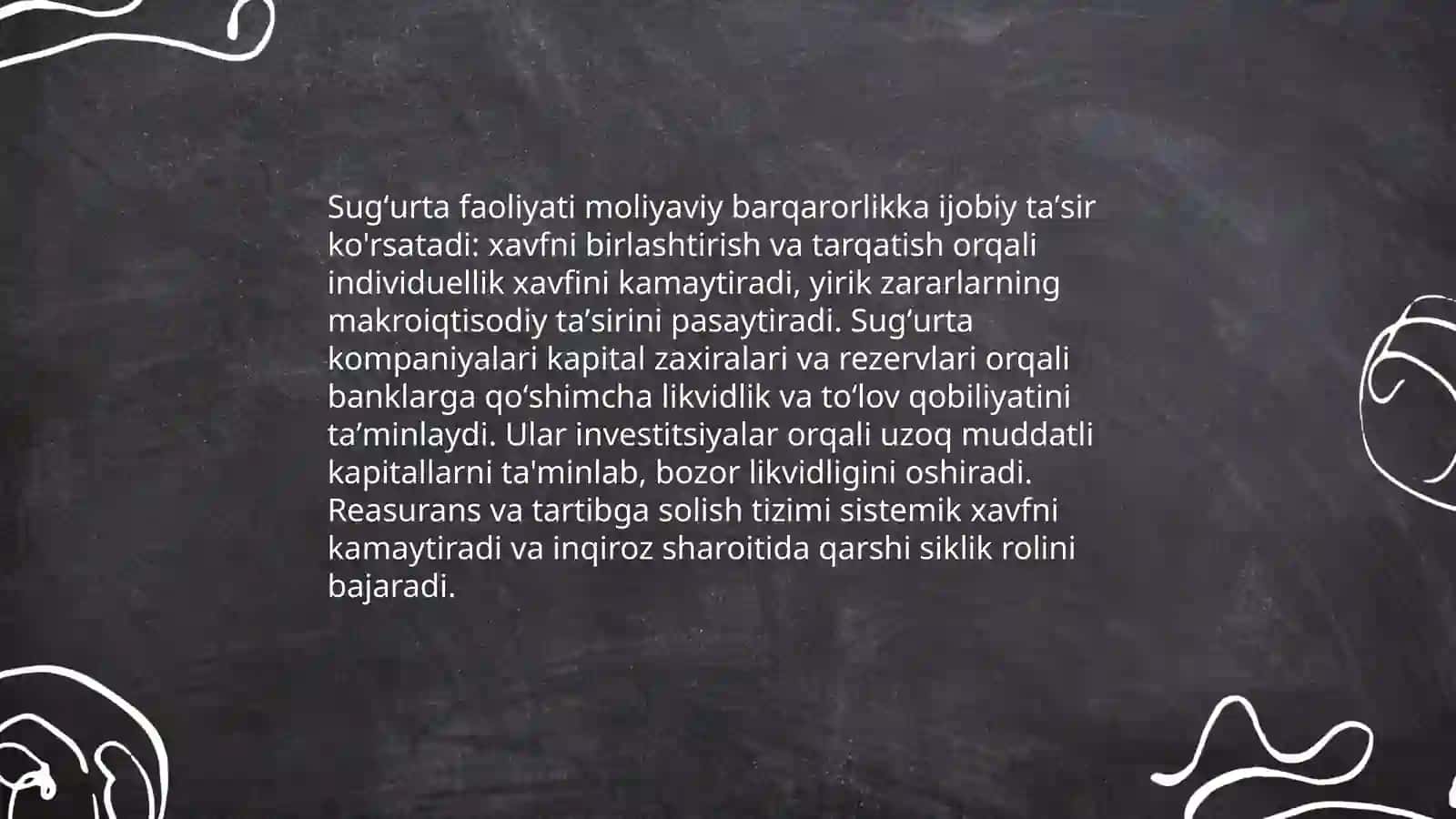 Sugʻurta bozori va toʻliq moliya bozoridagi oʻrni 4