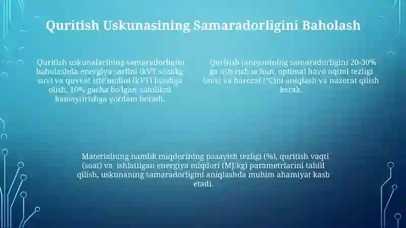 Xom-ashyolarni qurituvchi qurilmalar 4
