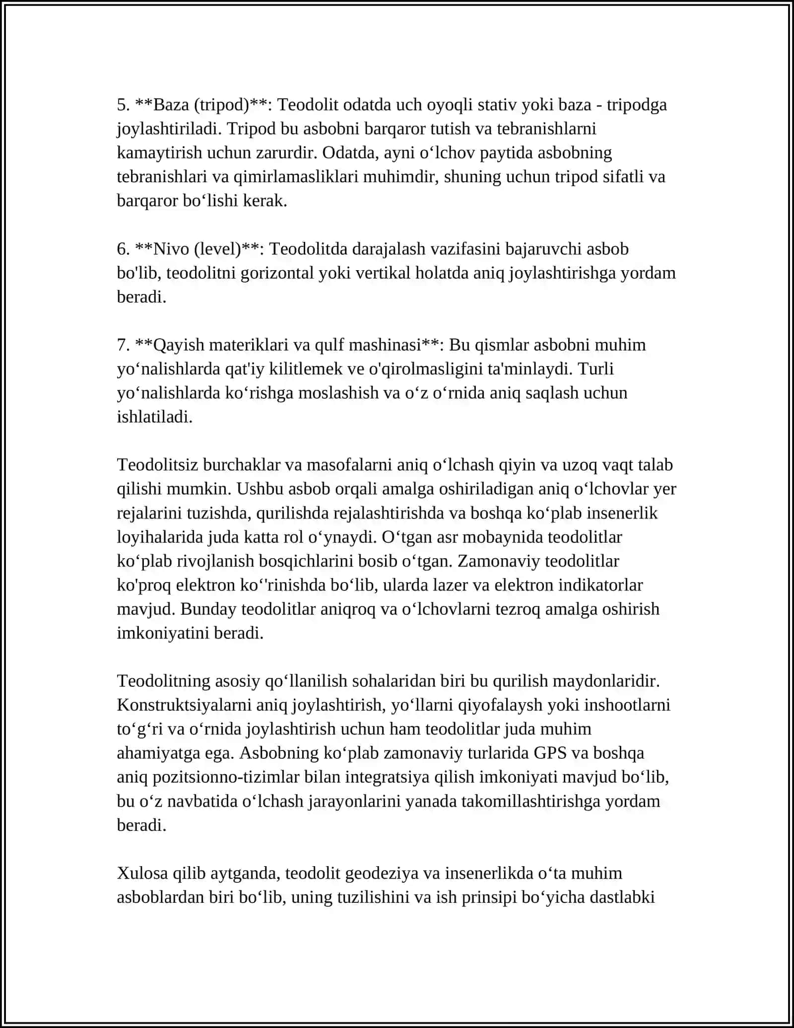 TEODOLIT HAQIDA MUSTAQIL ISH 4