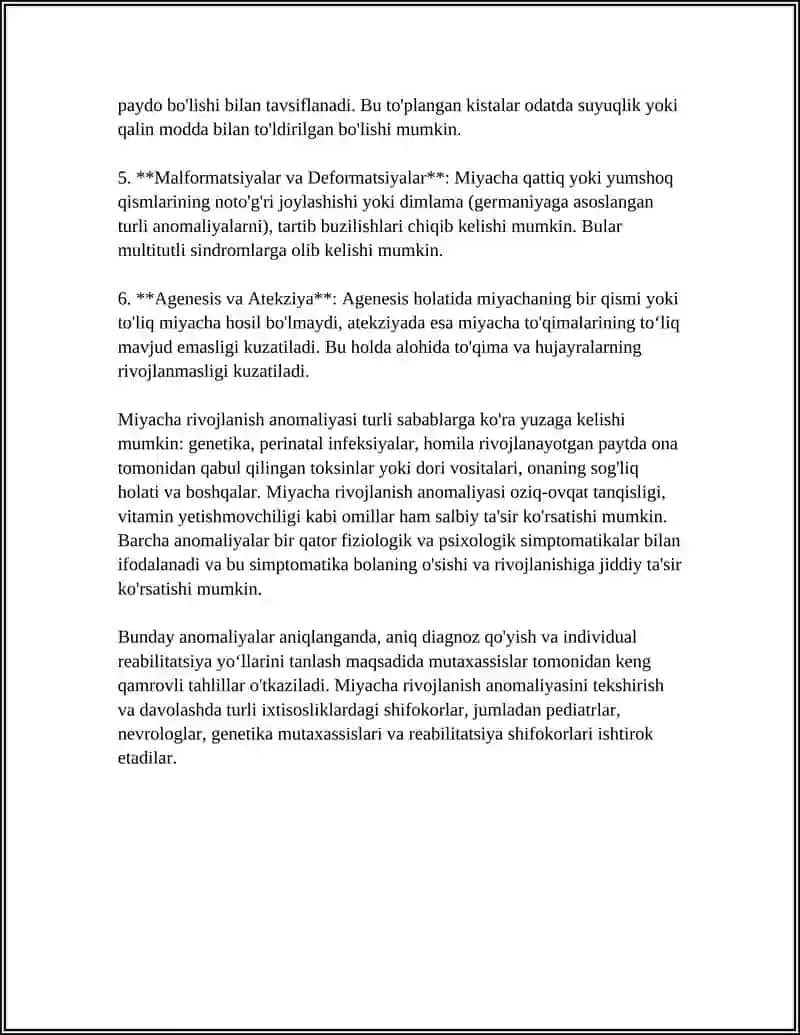 MIYACHA RIVOJLANISH ANOMALIYASI 4