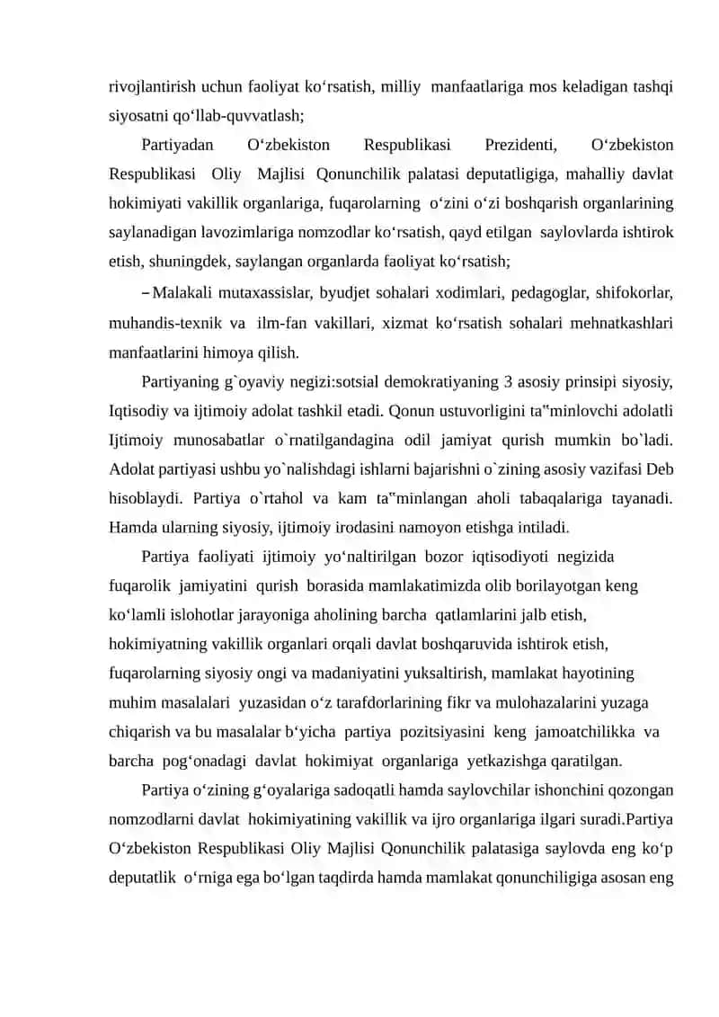 Oʻzbekiston Adolat Sotsial Demokratik Partiyasi 4