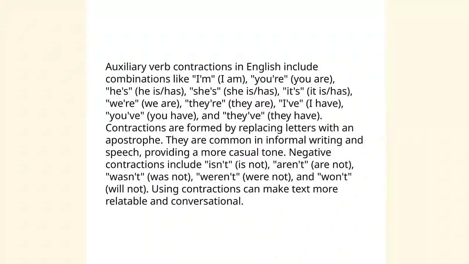 Leaving out words after auxiliary verb 4