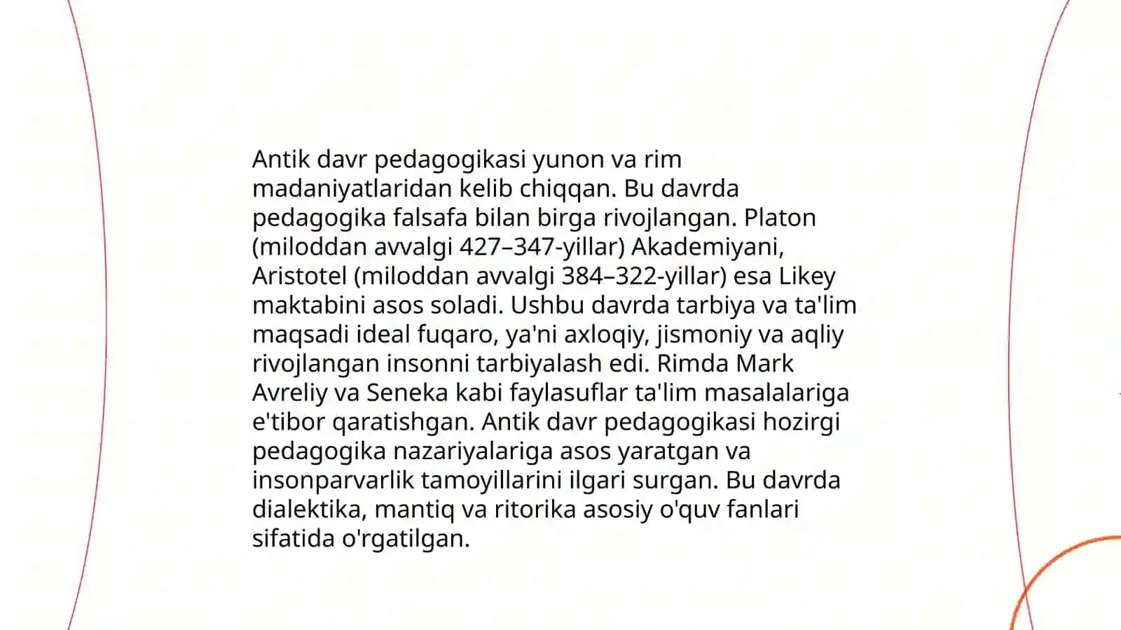 Pedagogik g‘oyalarning rivojlanish bosqichlari 4