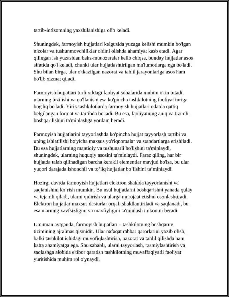Farmoyish Hujjatlari 4