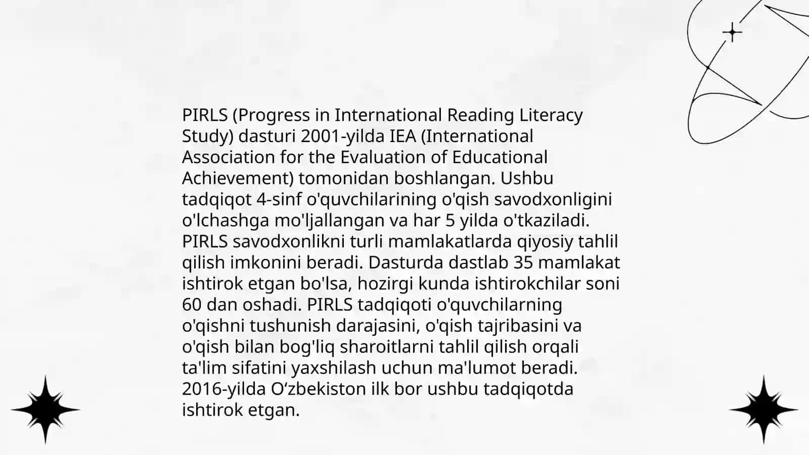 PIRLS xalqaro baholash dasturi 4