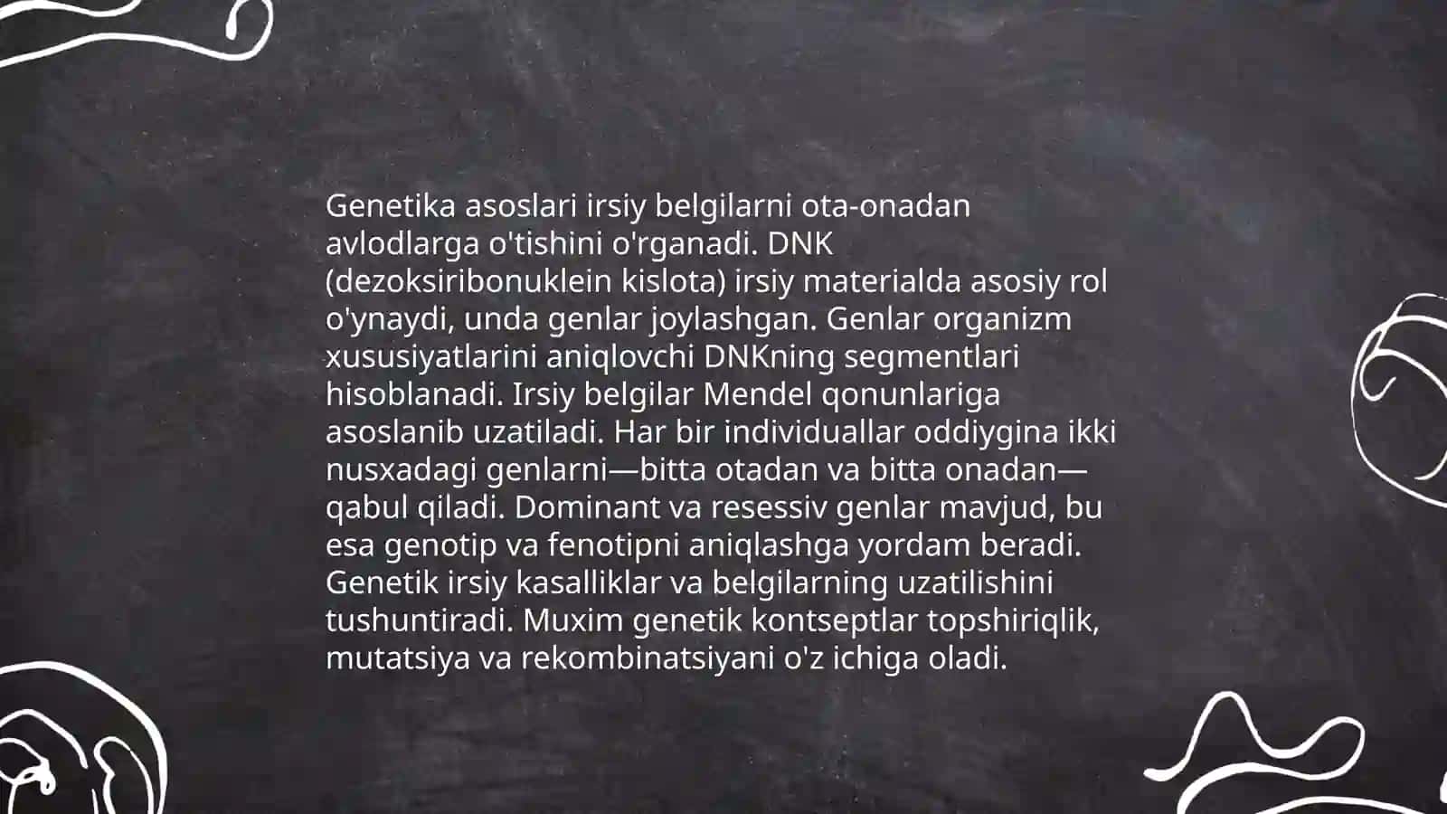 Irsiyat va irsiy kasalliklar 4