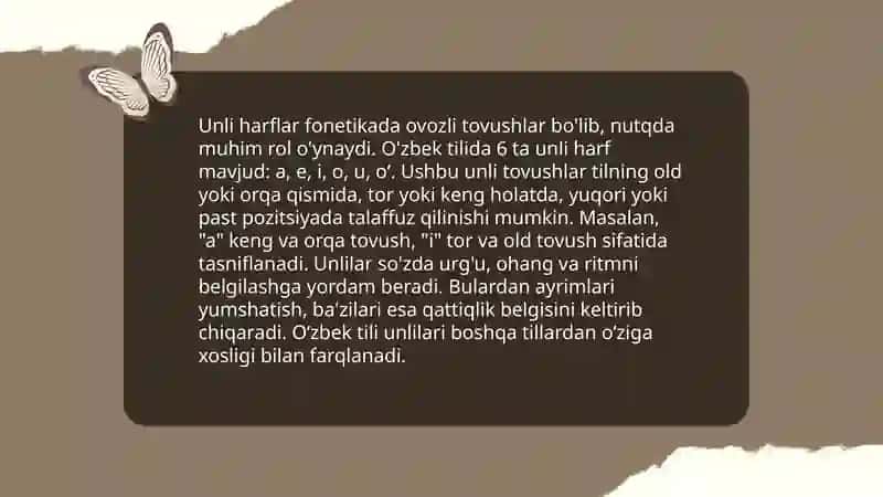 Unli harflar tasnifi 4