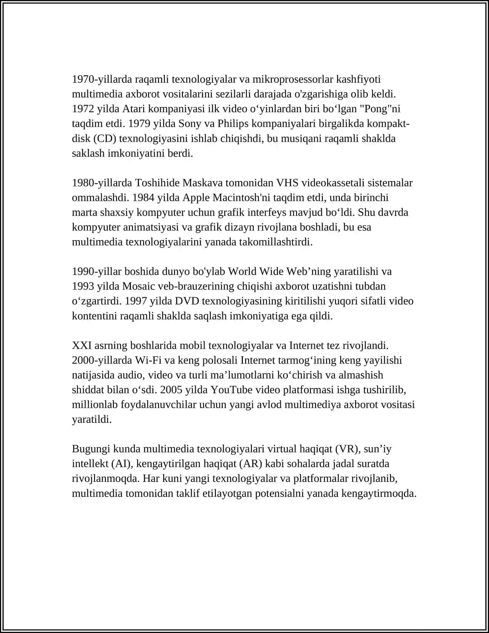 MULTIMEDIA TEXNOLOGIYASINING ASOSIY MAZMUNI 4
