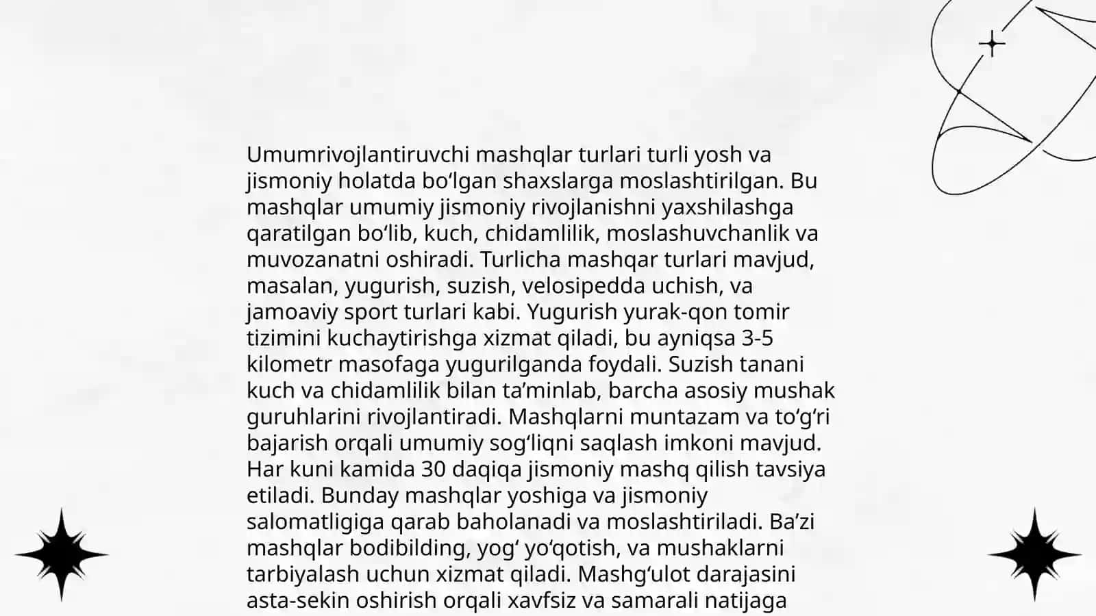 Umumrivojlantiruvchi mashqlar 4