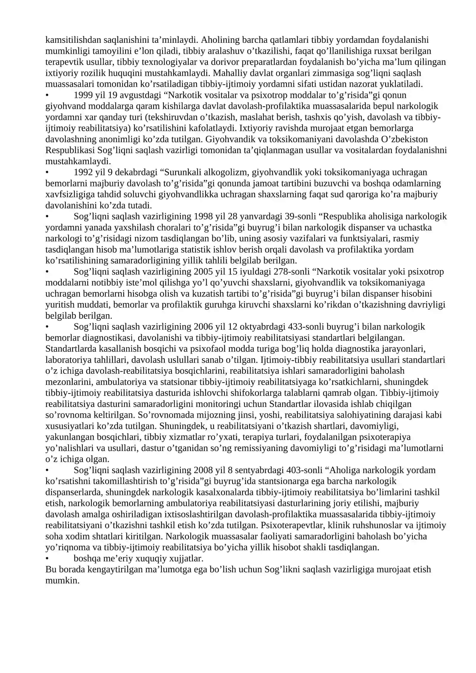 Narkologiya davolash muassasalari 4