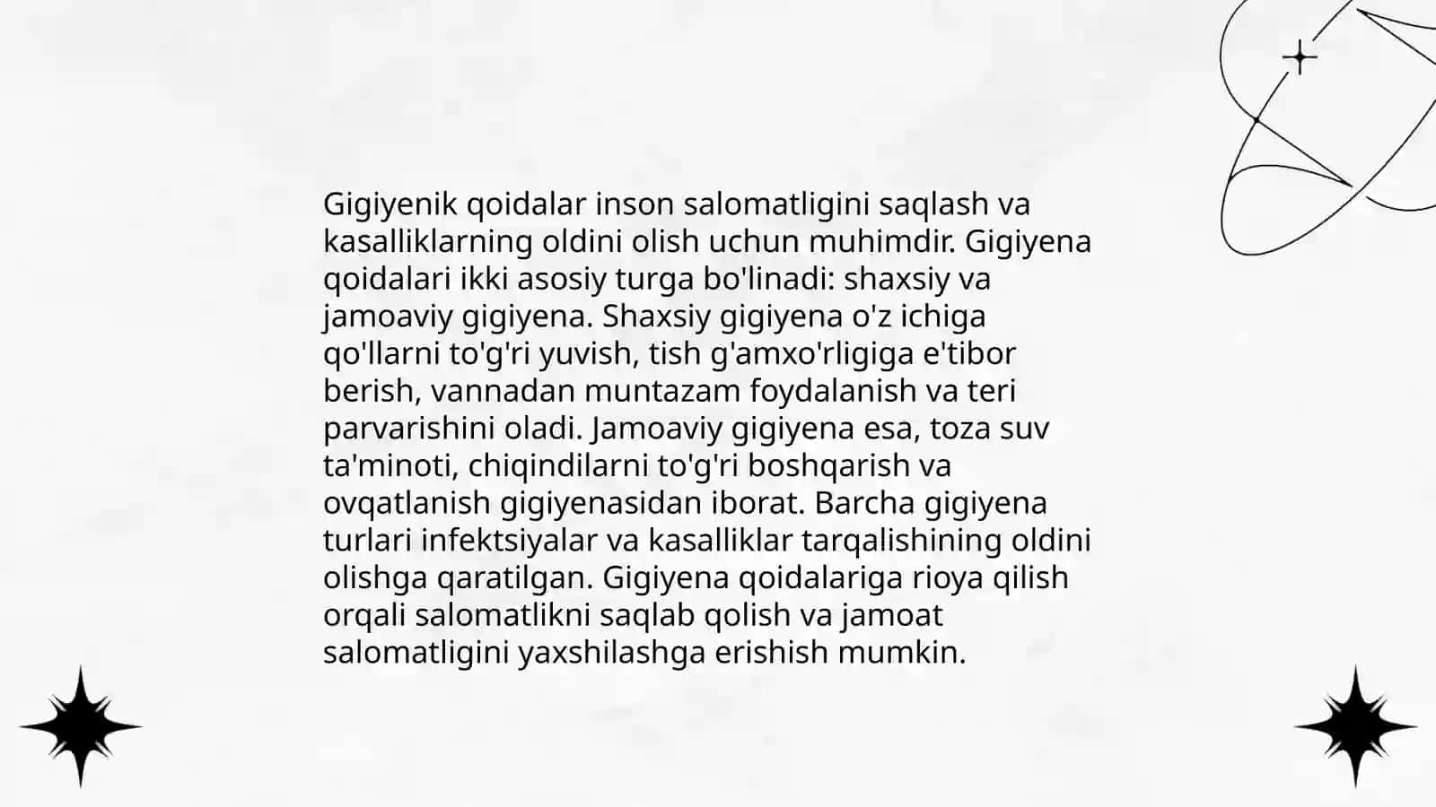 Gigiyenik me'yorlarning ahamiyati 4