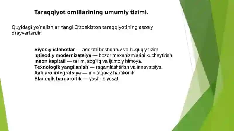 Yangi O'zbekiston Taraqqiyot Omillari 4