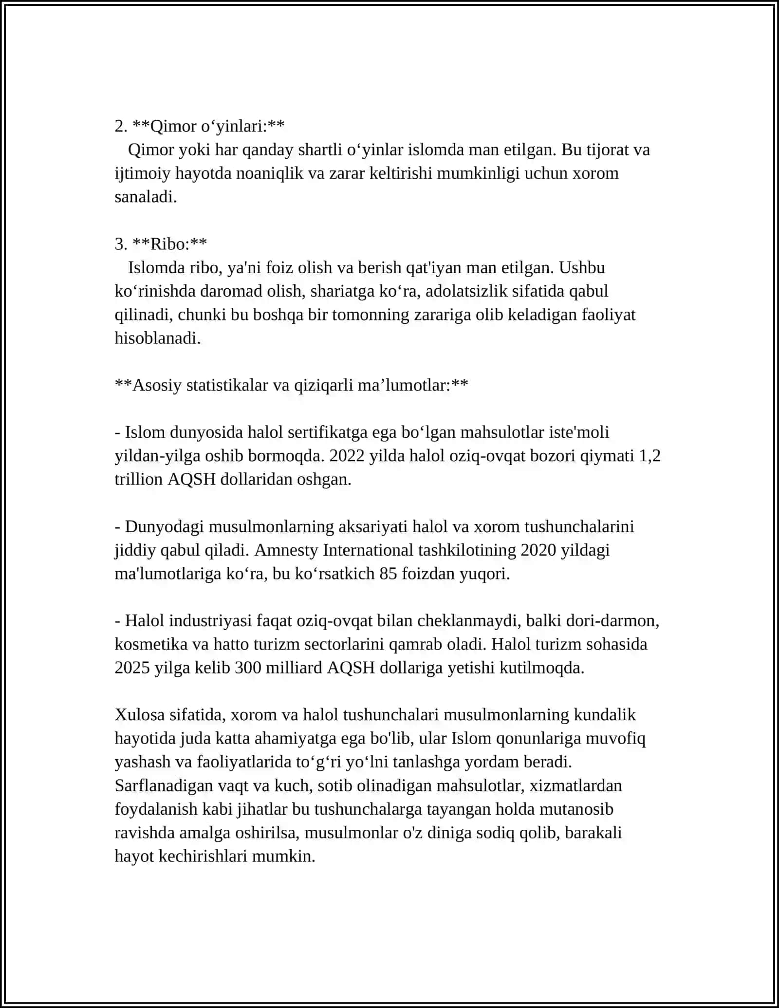 HALOL VA XAROM GAP BÕLAKLARI TARTIBI 4