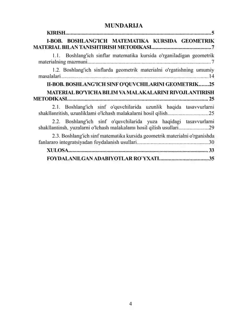 4-sinf matematika darslarida geometrik materiallarni o'rganish 4
