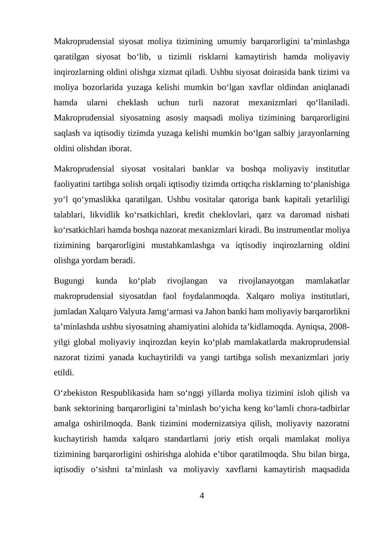 IQTISODIY INQIROZLARNING OLDINI OLISH SIYOSATLARI (MACROPRUDENTIAL TOOLS) 4