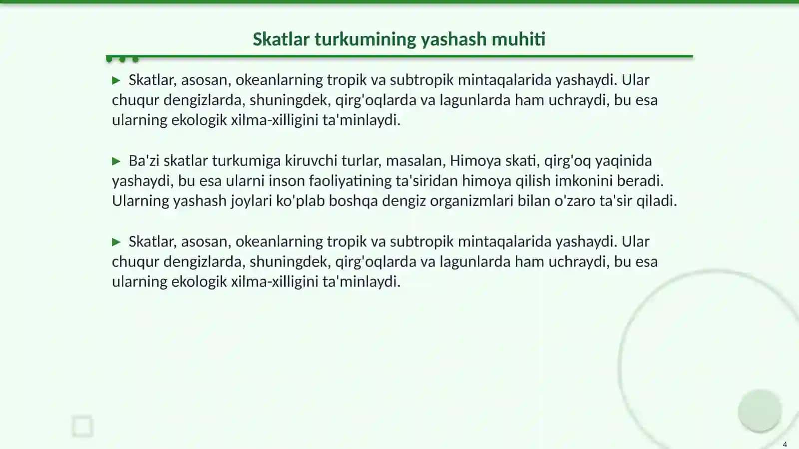 Skatlar turkumini oʻrganish 4