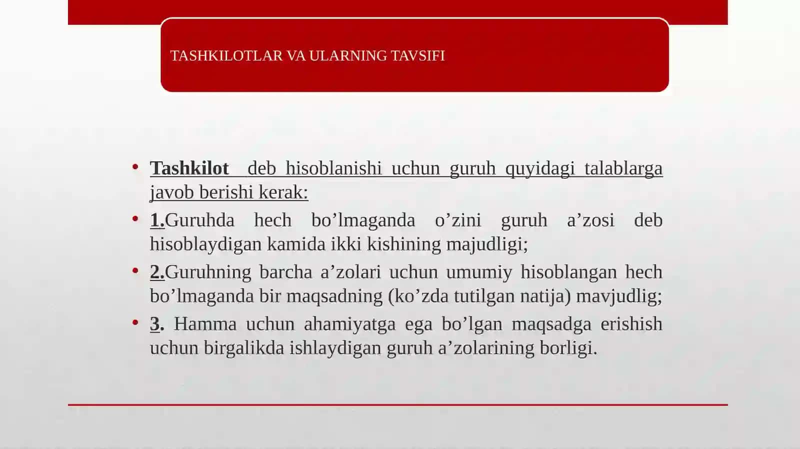 TASHKILOT VA ULARNI BOSHQARISH 4