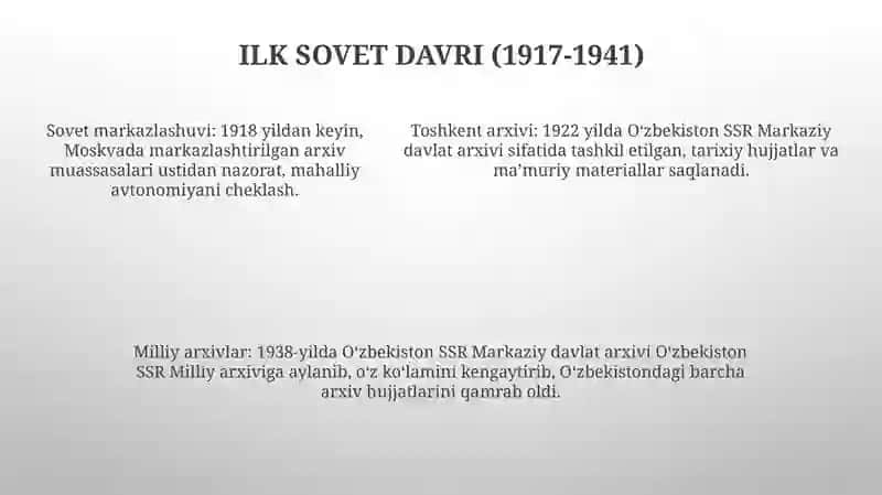 O‘Zbekistonda Arxiv Ishi Tarixi 4