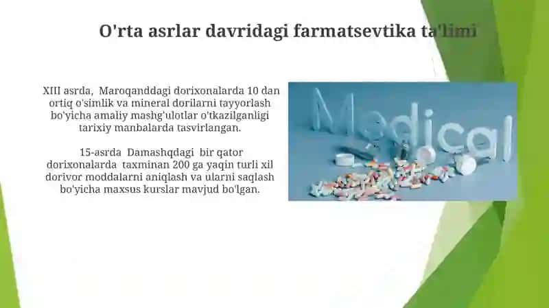 Farmasevtika ta'limining rivojlanishi 4