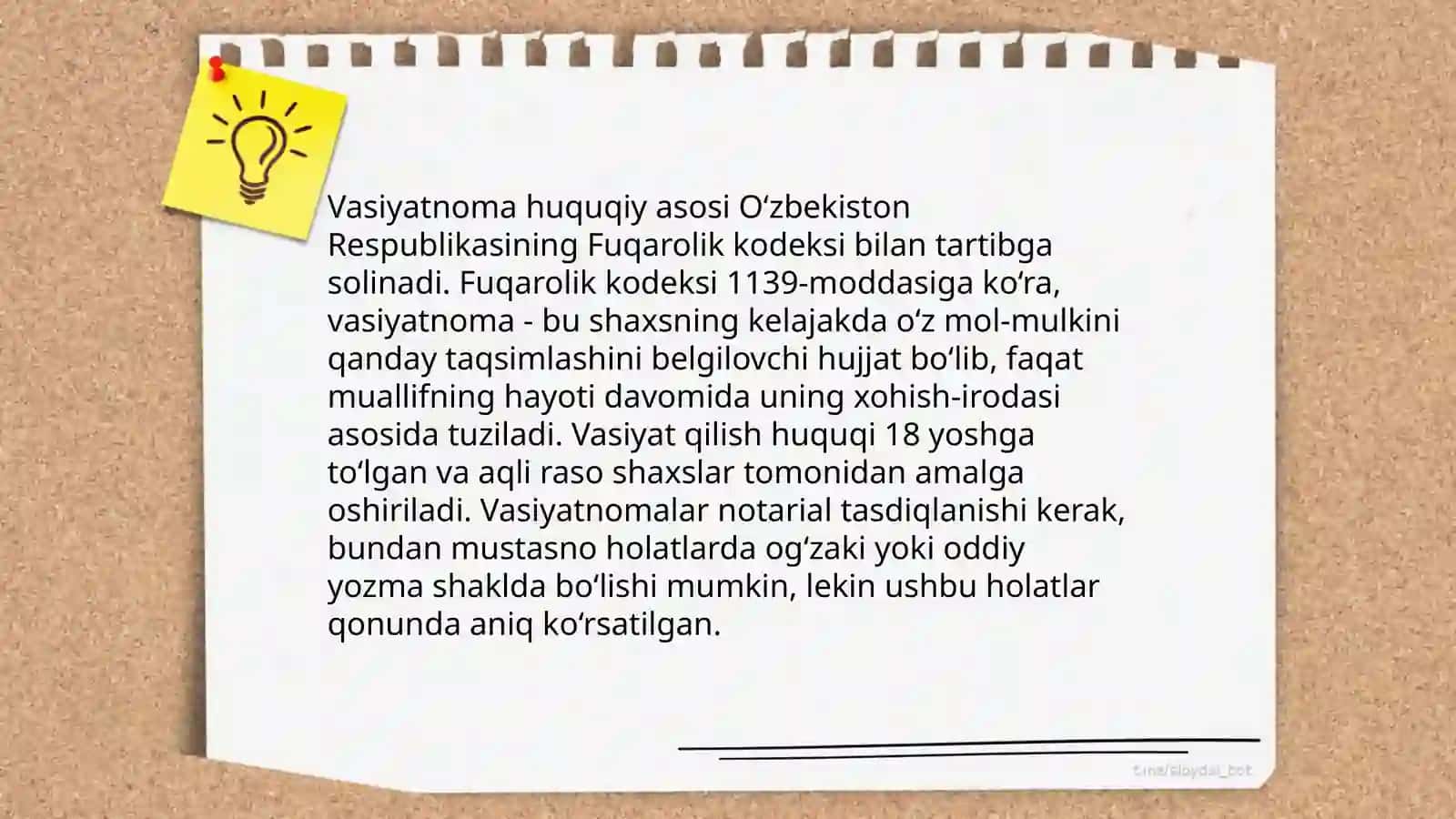 Vasiyatnoma haqida slayd 4