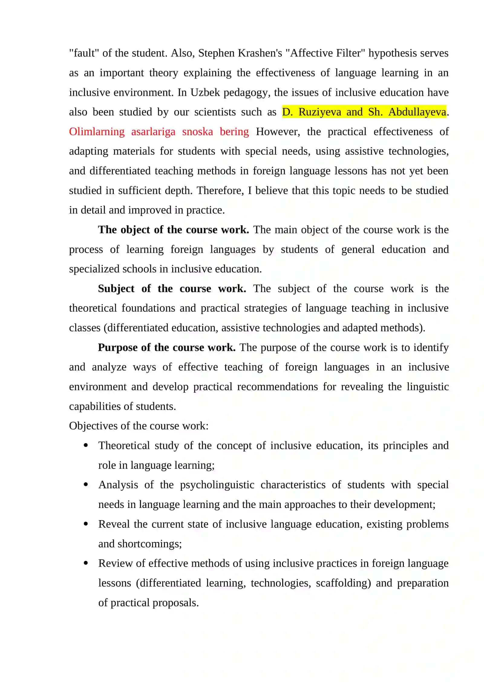 the importance of foreign language learning in Uzbekistan, referencing a presidential resolution 4