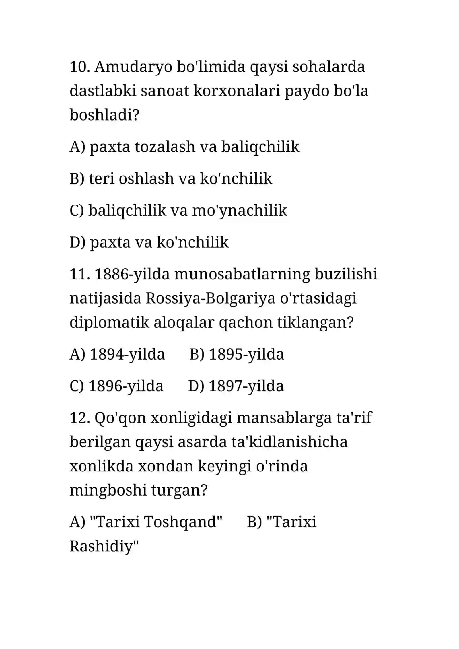 Istoriya savol-javoblar 4
