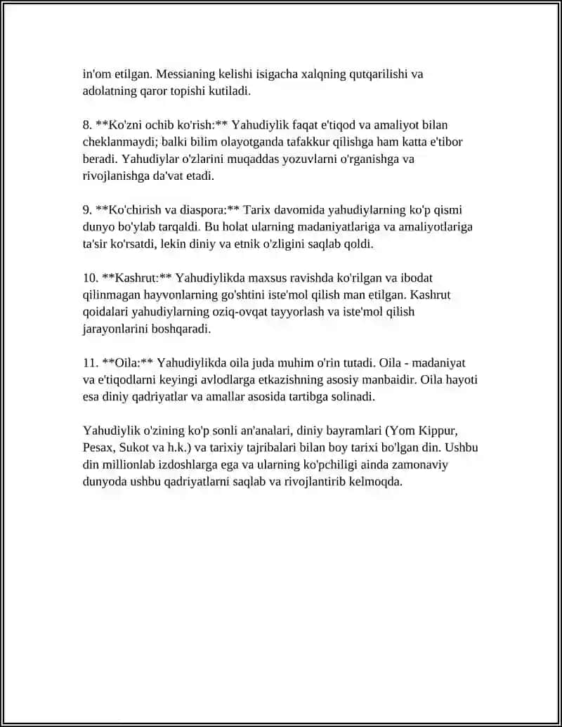 YAHUDIYLIK TAʼLIMOTI,ANʼANA VA MAROSIMLARI 4