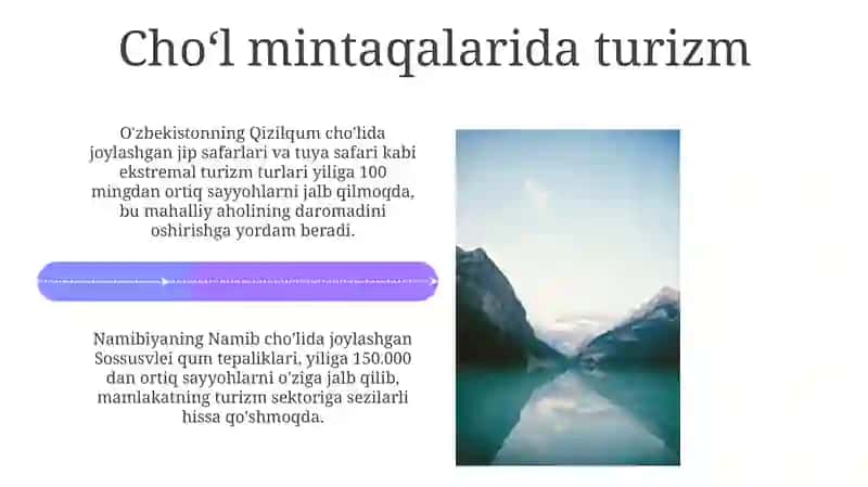 Choʻllar Inson Hayotidagi Ahamiyati 4