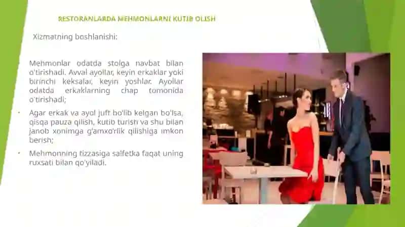RESTORANLARDA MEHMONLAR ISHONCHI.BARLARDAGI SERVIS 4