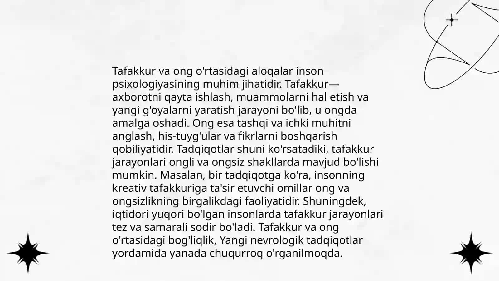 Bilish jarayonlari va Taffakur 4