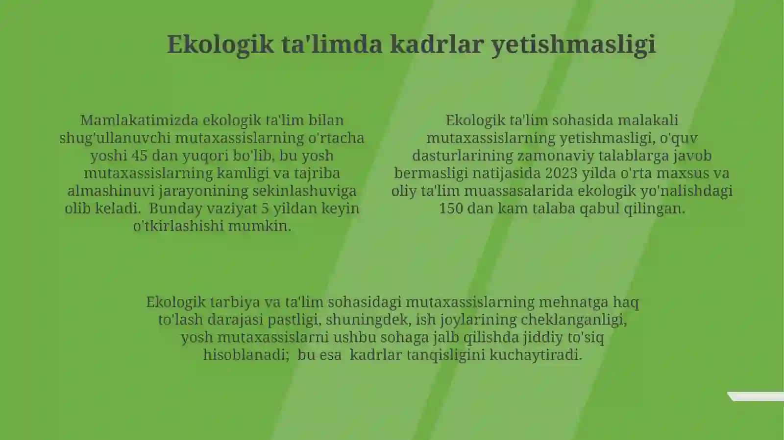 Ekologik ta'lim muammolari 4