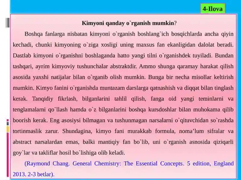 Umumiy kimyo fani va uning vazifalari 4