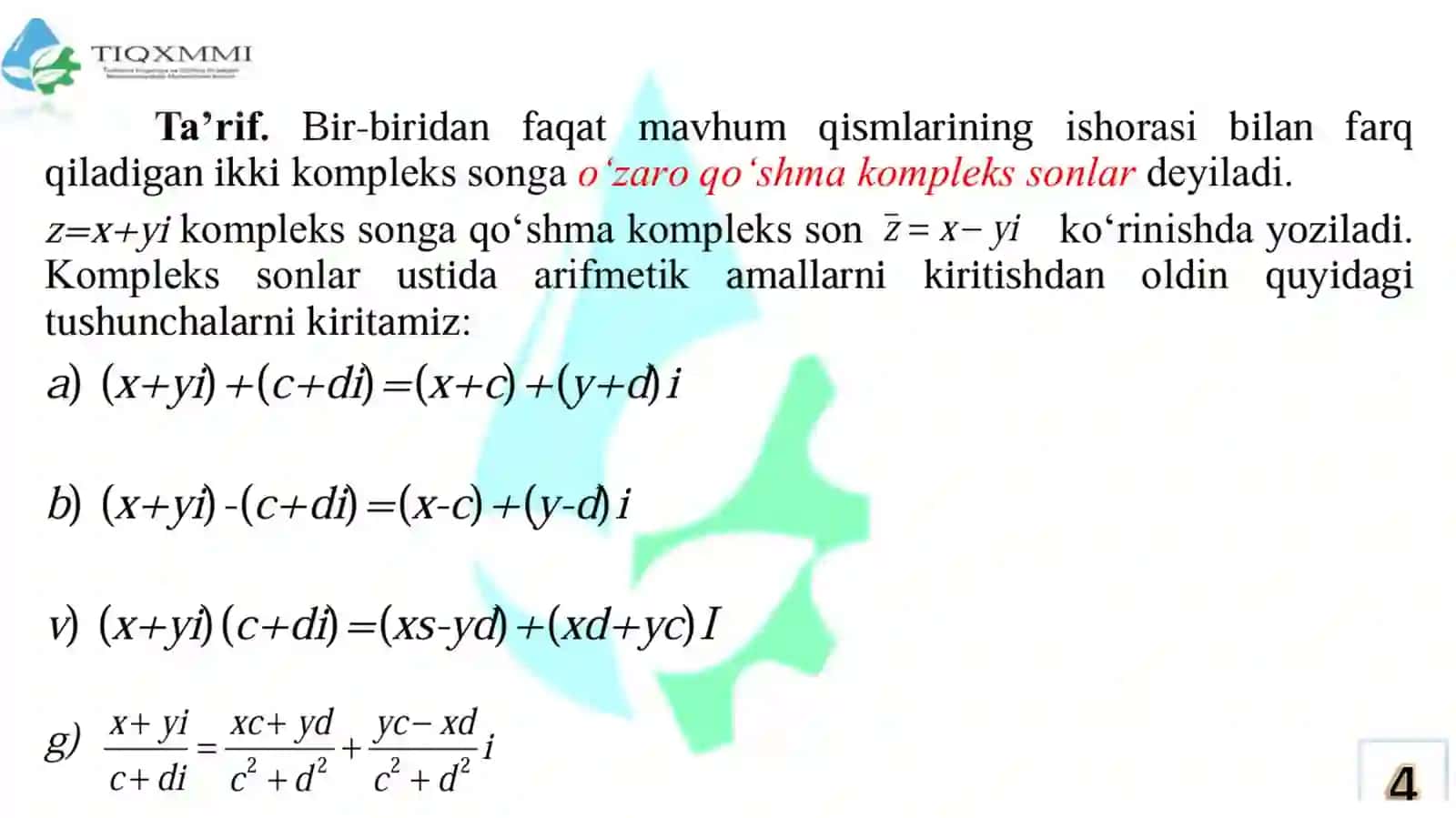 Kompleks sonlar 4