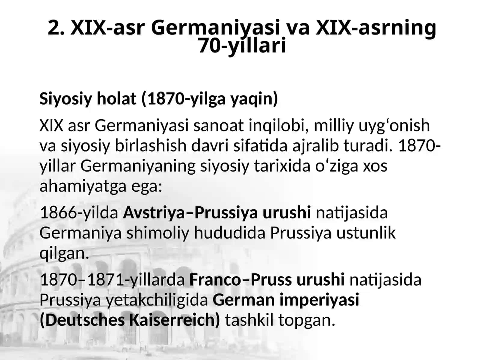 XVIII-asr XIX-asrning 70-yillarida germaniya 4
