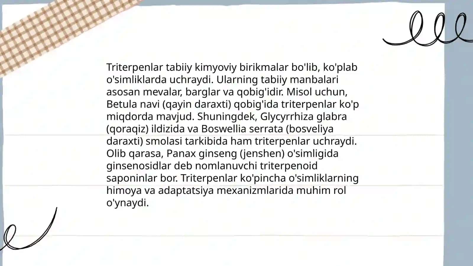 Tri-, tetra- va politerpenler. Xususiyatlari va ahamiyati 4
