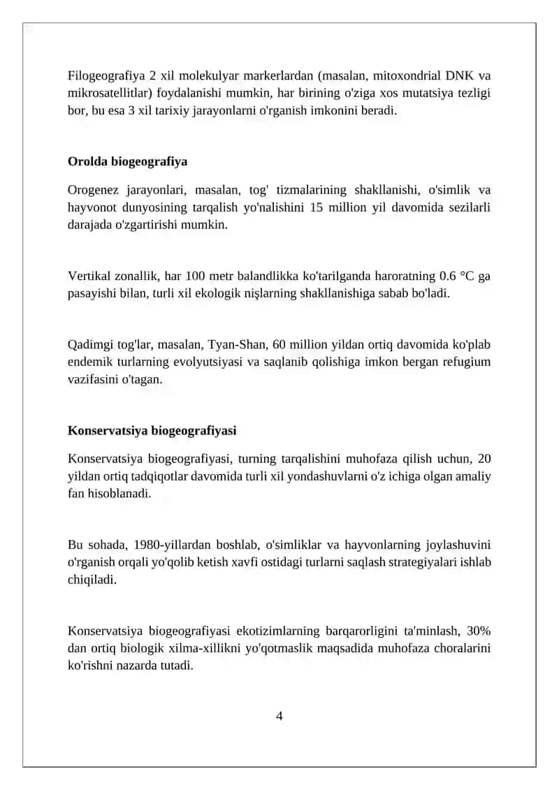 Biogeografiyaning yunalishlari 4