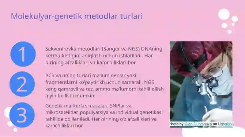 Genomni o’rganishning molekulyar-genetik metodlari 4