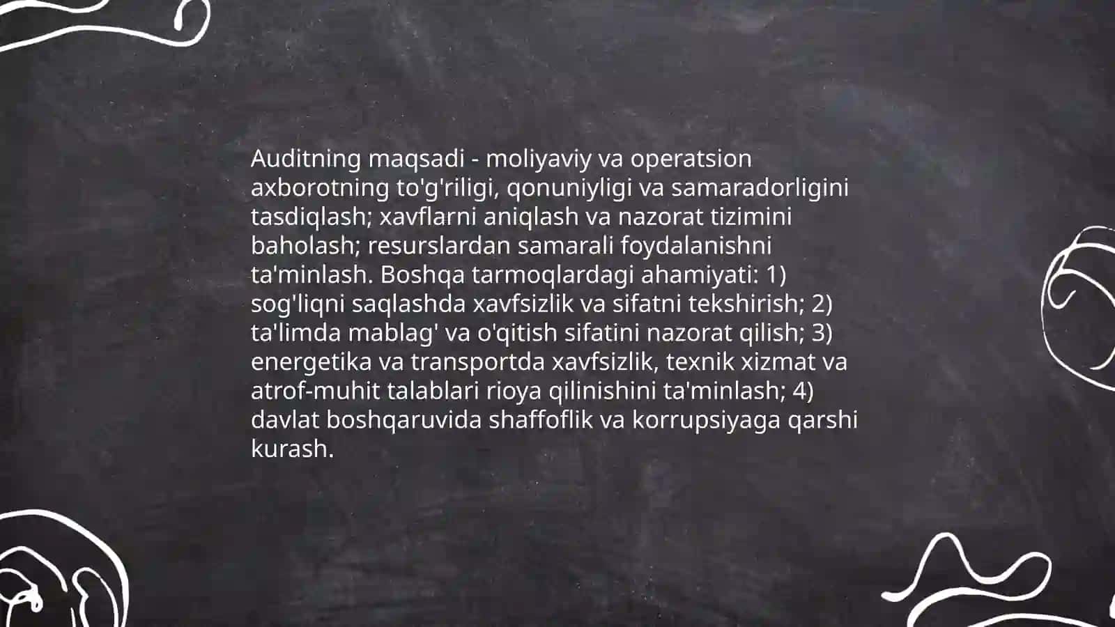 Boshqa tarmoqlarda audit fanining predmeti 4