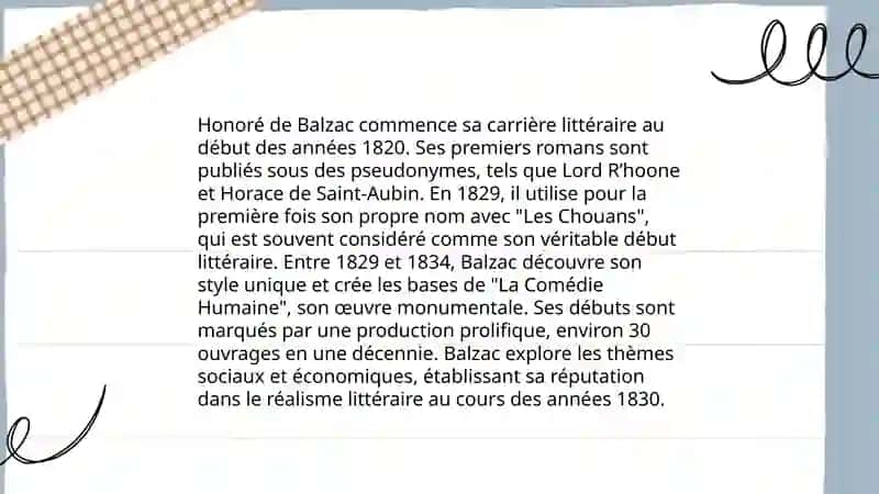 La vie et l'activité litteraire Honore de Balzac 4