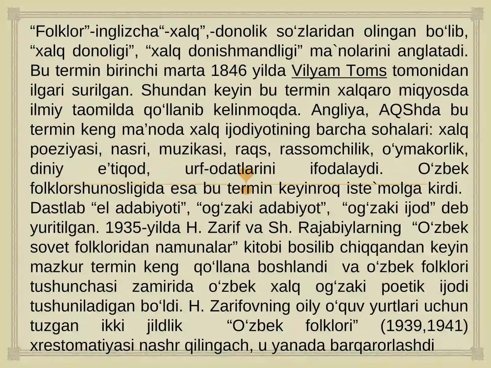 Xalq og‘zaki ijodiyotining (folklor) janr xususiyatlari 4